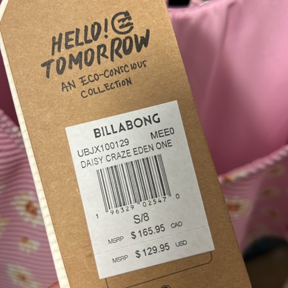 NWT Billabong tan lines daisy craze Eden one piece swimsuit . Color pink floral - Picture 10 of 10